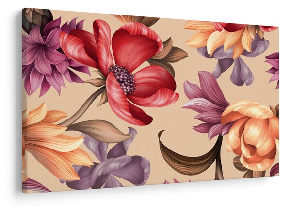 Kép - Vintage virágok (90x60 cm)
