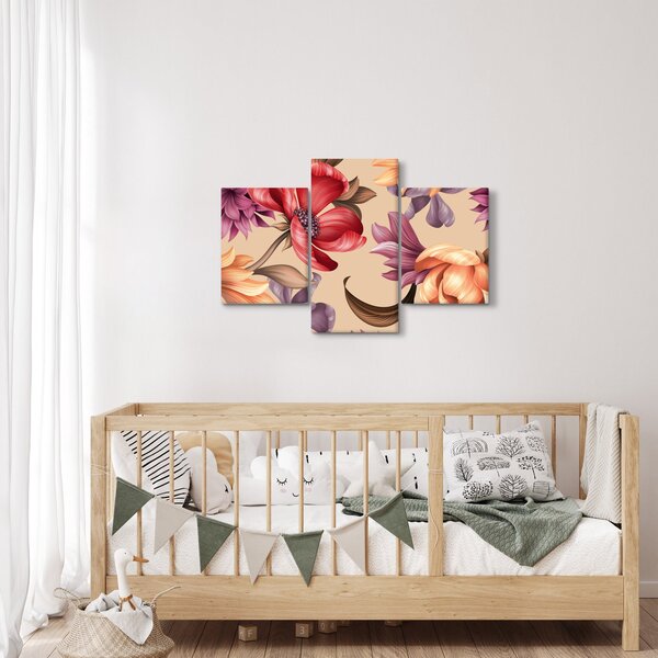 Kép - Vintage virágok (90x60 cm)