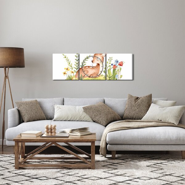 Kép - Kis őzike (órával) (90x30 cm)
