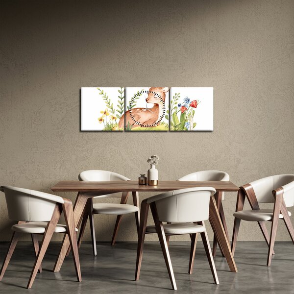 Kép - Kis őzike (órával) (90x30 cm)