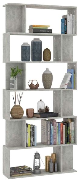 Modern Könyvespolc - Térelválasztó - Betonszürke - 80x24x192 cm