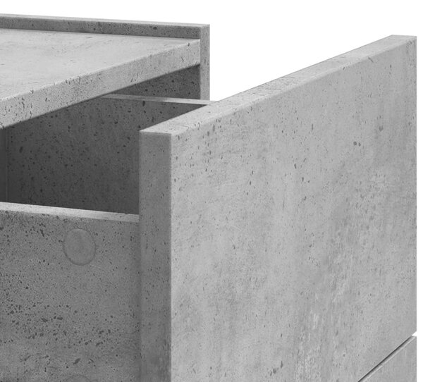 Betonszürke falra szerelhető éjjeliszekrény 45 x 30 x 35 cm