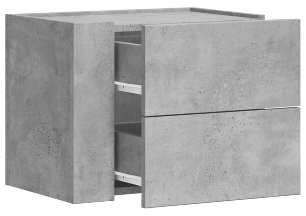 Betonszürke falra szerelhető éjjeliszekrény 45 x 30 x 35 cm