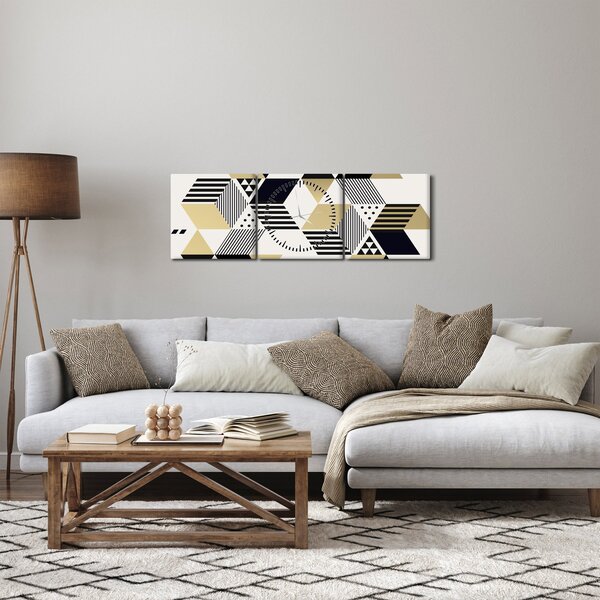 Kép - Geometriai formák N⁰1 (órával) (90x30 cm)