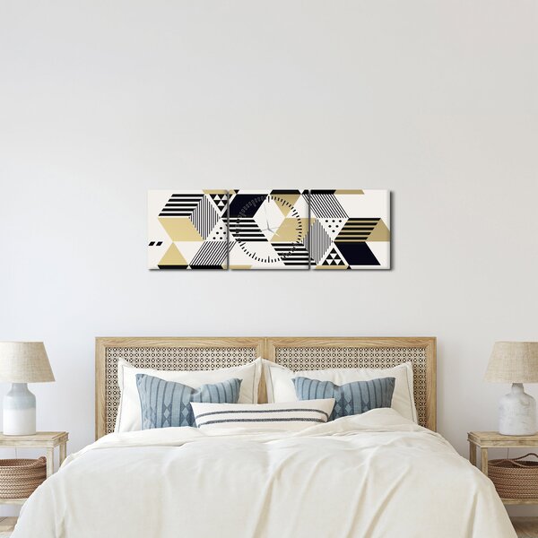Kép - Geometriai formák N⁰1 (órával) (90x30 cm)
