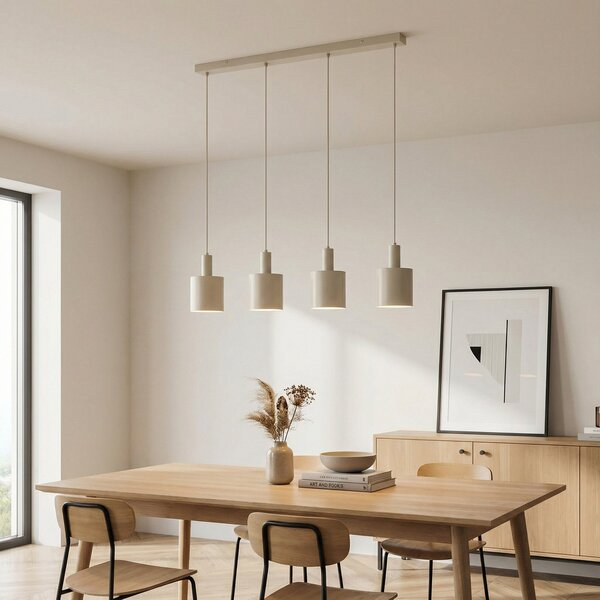Függőlámpa Lindby, Ovelia, dimmable, Bézs, Konyha, Fém, Modern