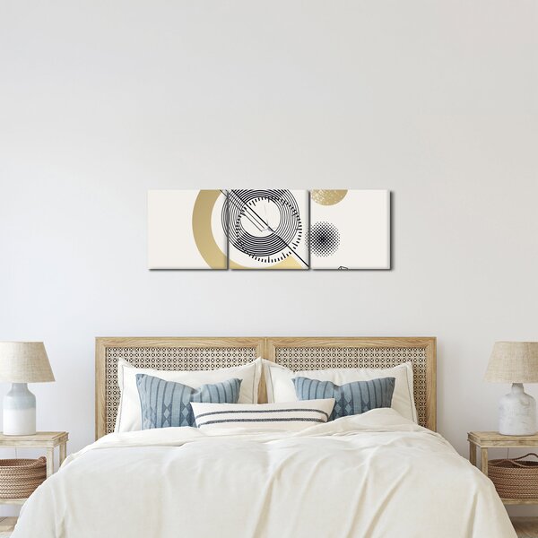 Kép - Geometriai formák N⁰2 (órával) (90x30 cm)