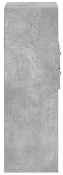 Betonszürke szerelt fa magasszekrény 50 x 42,5 x 124 cm