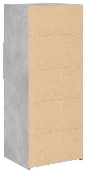 Betonszürke szerelt fa magasszekrény 50 x 42,5 x 124 cm