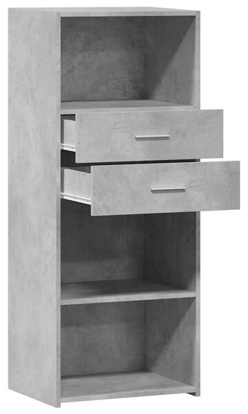 Betonszürke szerelt fa magasszekrény 50 x 42,5 x 124 cm