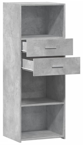 Betonszürke szerelt fa magasszekrény 45 x 42,5 x 124 cm
