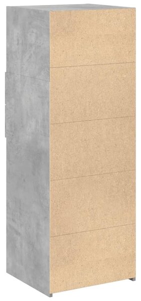 Betonszürke szerelt fa magasszekrény 45 x 42,5 x 124 cm