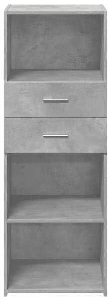 Betonszürke szerelt fa magasszekrény 45 x 42,5 x 124 cm
