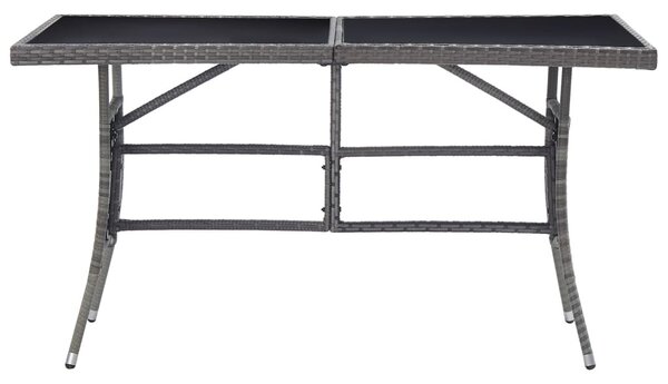 Szürke polyrattan kerti asztal 140 x 80 x 74 cm