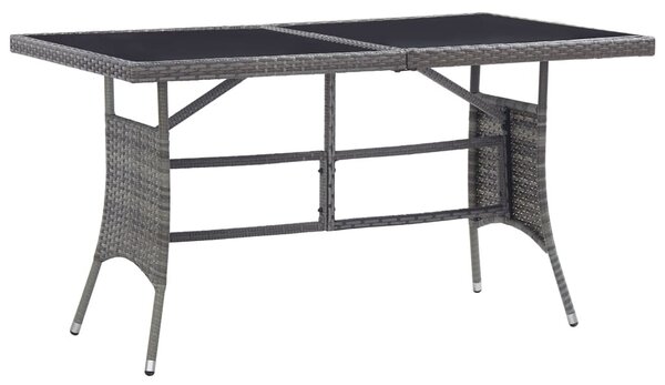 Szürke polyrattan kerti asztal 140 x 80 x 74 cm