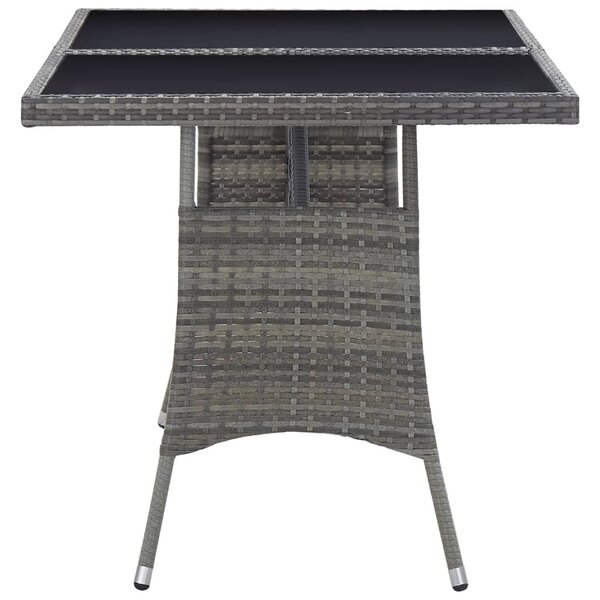 Szürke polyrattan kerti asztal 140 x 80 x 74 cm