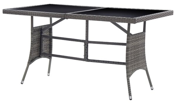 Szürke polyrattan kerti asztal 140 x 80 x 74 cm