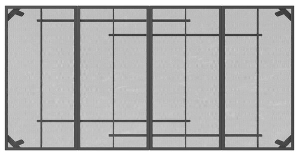 Antracitszürke acélhálós kerti asztal 200 x 100 x 72 cm