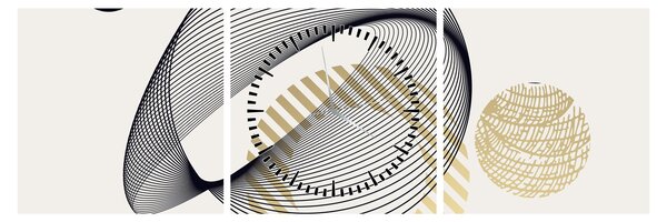 Kép - Geometriai formák N⁰3 (órával) (90x30 cm)