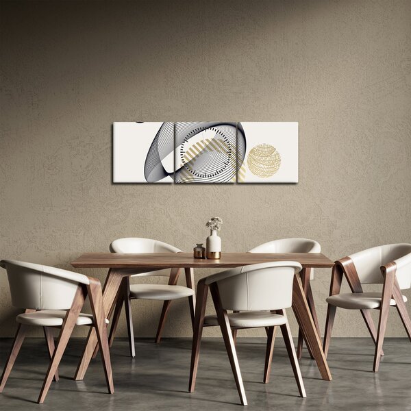 Kép - Geometriai formák N⁰3 (órával) (90x30 cm)