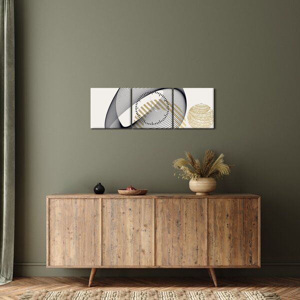 Kép - Geometriai formák N⁰3 (órával) (90x30 cm)