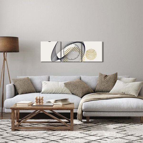 Kép - Geometriai formák N⁰3 (órával) (90x30 cm)