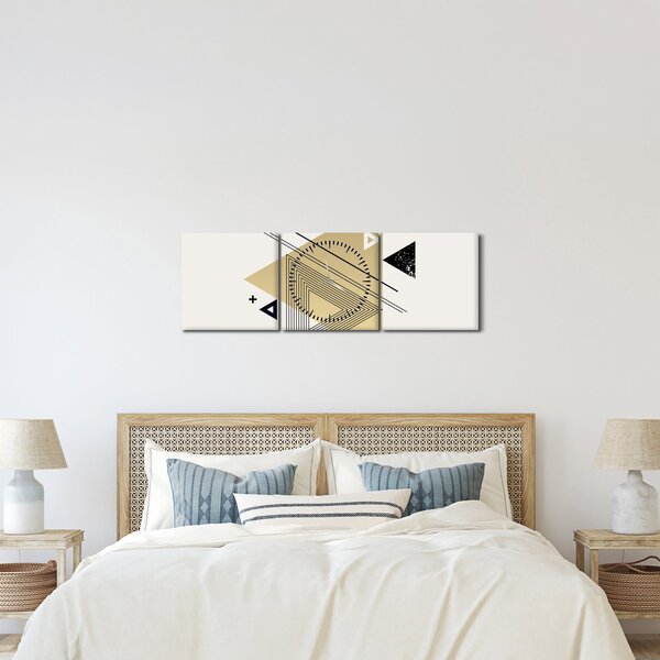 Kép - Geometriai formák N⁰4 (órával) (90x30 cm)