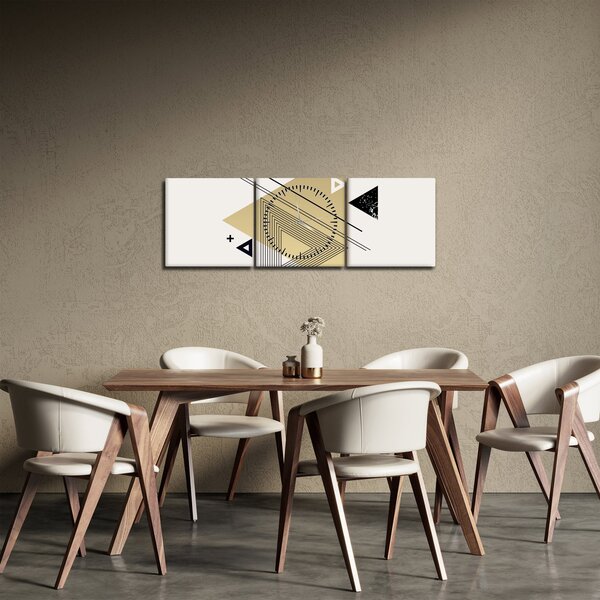 Kép - Geometriai formák N⁰4 (órával) (90x30 cm)