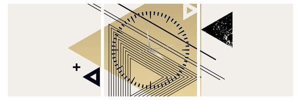 Kép - Geometriai formák N⁰4 (órával) (90x30 cm)