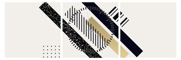 Kép - Geometriai formák N⁰5 (órával) (90x30 cm)