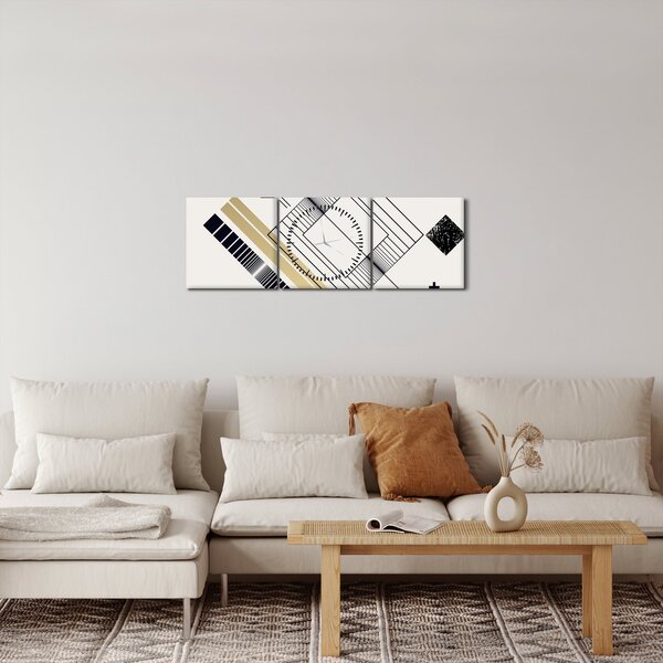 Kép - Geometriai formák N⁰6 (órával) (90x30 cm)