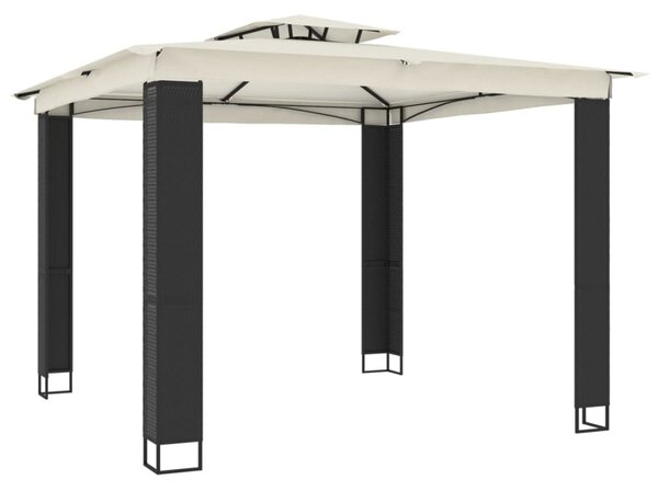 Krémszínű acél dupla tetős pavilon 2,94 x 2,94 m