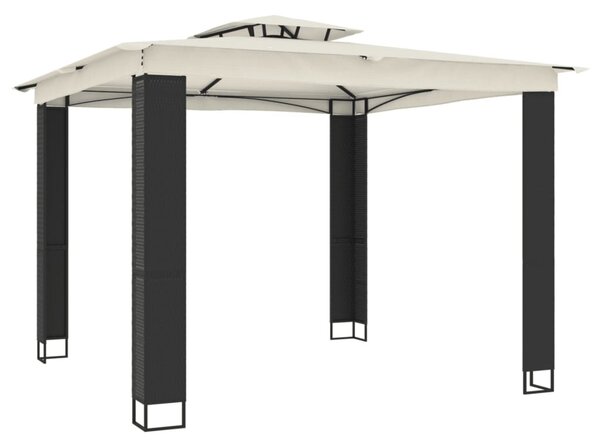 Krémszínű acél dupla tetős pavilon 2,94 x 2,94 m