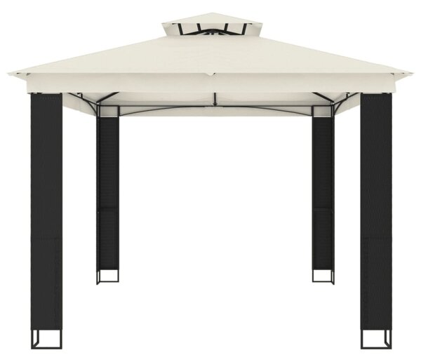 Krémszínű acél dupla tetős pavilon 3,94 x 2,96 m
