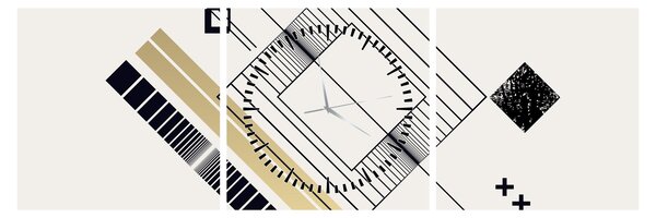 Kép - Geometriai formák N⁰6 (órával) (90x30 cm)