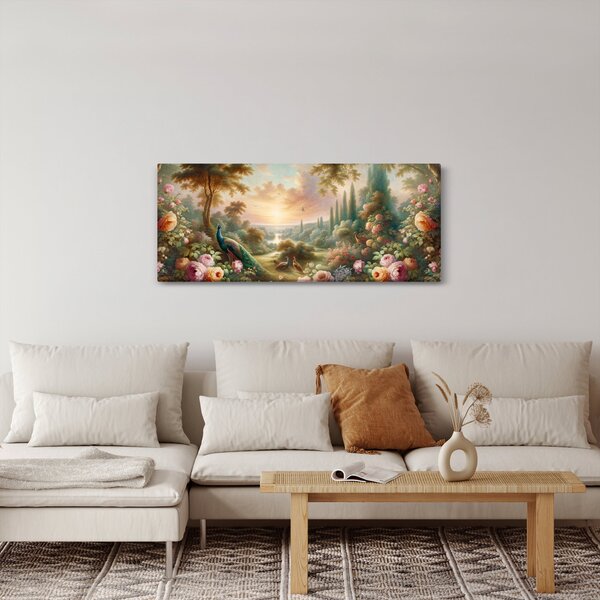 Kép - Pávák a kertben (120x50 cm)