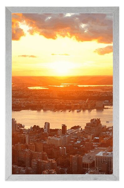 Poszter naplemente New York felett