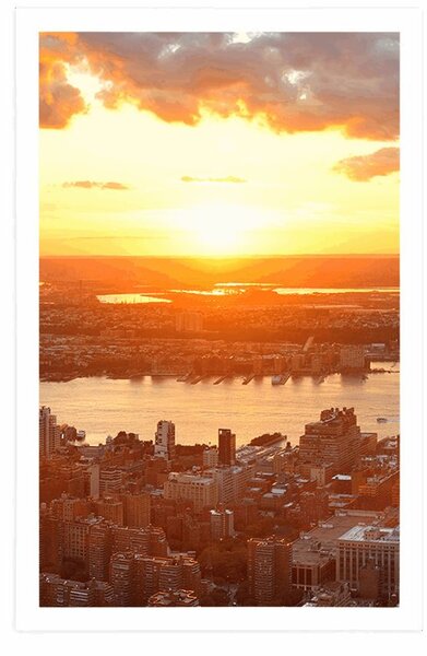 Poszter naplemente New York felett