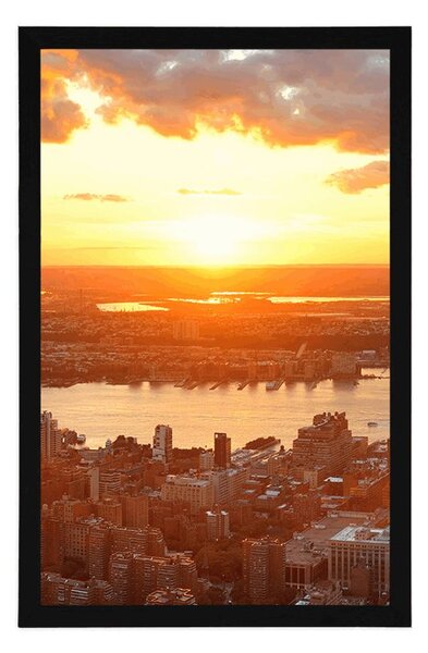 Poszter naplemente New York felett