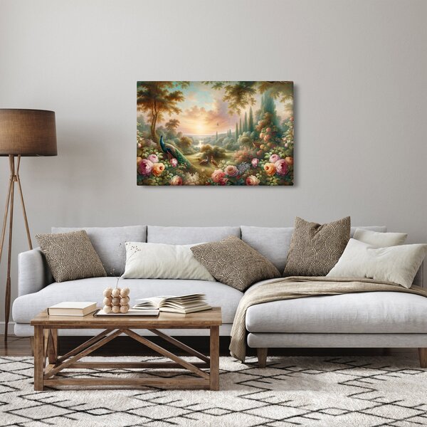Kép - Pávák a kertben (90x60 cm)