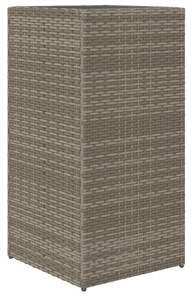 Szürke polyrattan kerti ültetőláda 40x40x80 cm