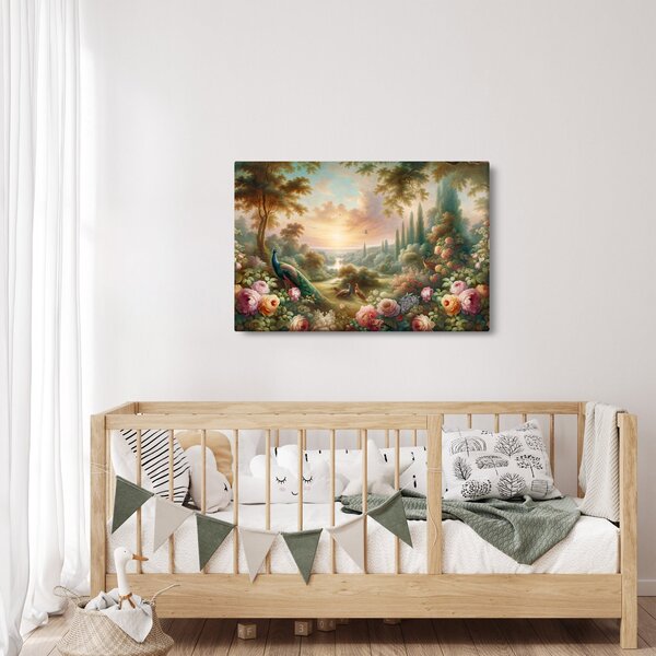 Kép - Pávák a kertben (90x60 cm)