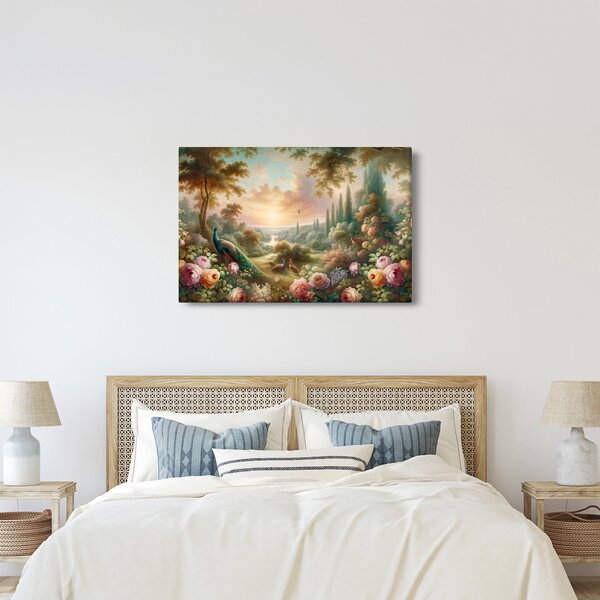Kép - Pávák a kertben (90x60 cm)