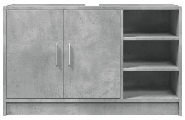 Betonszürke szerelt fa mosdószekrény 90 x 29 x 55 cm