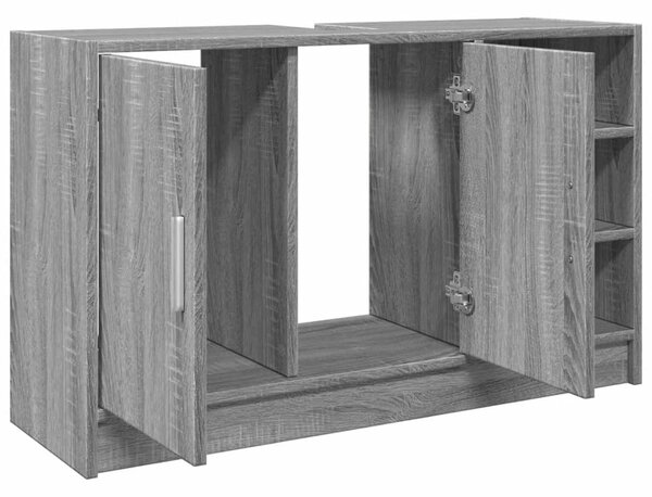 Szürke sonoma színű szerelt fa mosdószekrény 90 x 29 x 55 cm