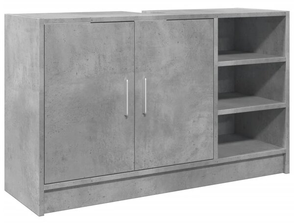 Betonszürke szerelt fa mosdószekrény 90 x 29 x 55 cm