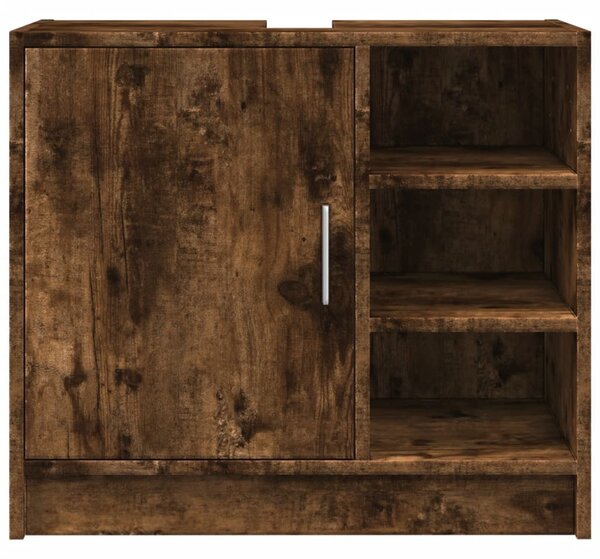 Füstös tölgy színű szerelt fa mosdószekrény 63 x 29 x 55 cm