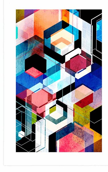 Poszter paszportuval absztrak geometria