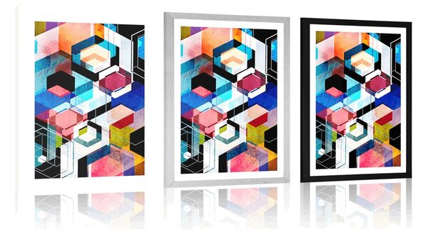 Poszter paszportuval absztrak geometria