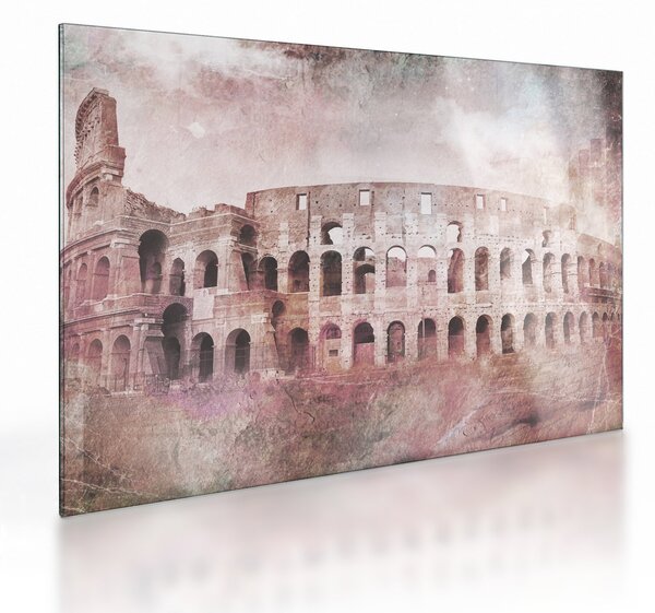 Üveg kép - Vintage Üveg képeslap a városról N⁰2 (70x50 cm)